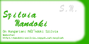 szilvia mandoki business card